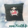Coussin velours/lin broderie Noël - 45x45cm