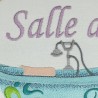 Cadre broderie salle de bain style Art Nouveau