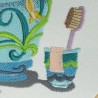Cadre broderie salle de bain style Art Nouveau