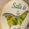 Cadre brodé salle de bain jungle