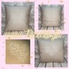 Housse de coussin en satin de coton sable broderie "Papillon exquis" (coussin en option) - 45x45cm Housse de coussin en satin de coton sable broderie "Papillon exquis" (coussin en option) - 45x45cm