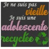 Motif de broderie "Je ne suis pas vieille..." 20 x 18,8 cm