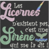 Motif de broderie "Licornes Vs Sirène" 19,6 x 19,4 cm