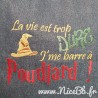 Motif de broderie "J'me barre à Poudlard" 20 x 15 cm