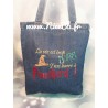 Sac en jean "J'me barre à Poudlard !" 34x35x5cm Sac en jean "J'me barre à Poudlard !" 34x35x5cm