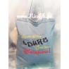 Sac en jean "J'me tire à Disneyland !" 34x35x5cm