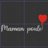 Motif de broderie "Maman Poule" 100x41mm