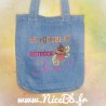 Sac en jean "Le chocolat fait rétrécir les jeans !" 34x35x5cm