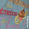Sac en jean "Le chocolat fait rétrécir les jeans !" 34x35x5cm