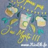 Sac en jean "J'peux pas, j'ai Mojito !" 34x35x5cm