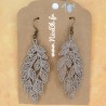 Boucles d'oreilles fantaisies "Feuillage" (taupe)