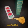 Marque-page "Coquelicot" en broderie