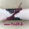 Bracelet large en broderie guipure - noir