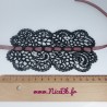 Bracelet large en broderie guipure - noir
