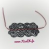Bracelet large en broderie guipure - noir