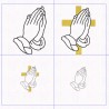 Motifs de broderie "Prière" (2 versions + 2 dimensions)
