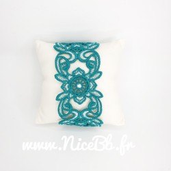 Bracelet manchette broderie "Arabesque" - couleur au choix