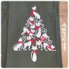 Torchon de cuisine vert sapin avec broderie Noël (Modèle au choix)