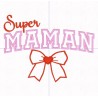 Motif de broderie "Super Maman" 20 x 15 cm