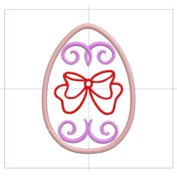 Motif de broderie Oeuf de Pâques avec noeud