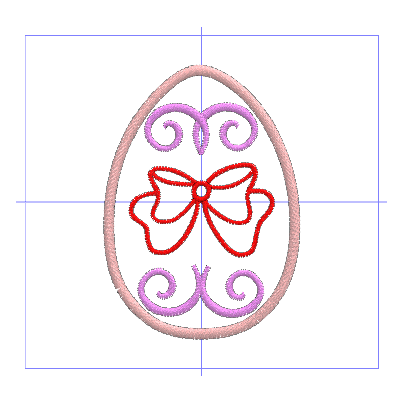 Motif de broderie Oeuf de Pâques avec noeud
