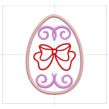 Motif de broderie Oeuf de Pâques avec noeud