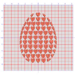 Motif de broderie Oeuf de coeurs