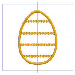 Motif de broderie Oeuf de Pâques à rayures fleuries