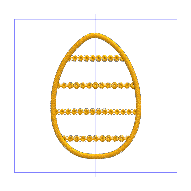 Motif de broderie Oeuf de Pâques à rayures fleuries