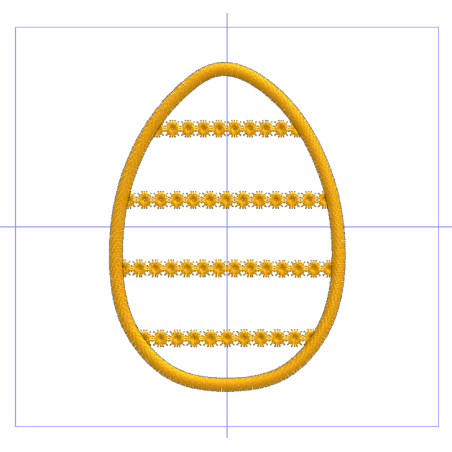 Motif de broderie Oeuf de Pâques à rayures fleuries