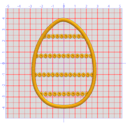 Motif de broderie Oeuf de Pâques à rayures fleuries