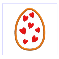 Motif de broderie Oeuf de Pâques avec coeurs