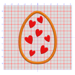 Motif de broderie Oeuf de Pâques avec coeurs
