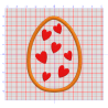 Motif de broderie Oeuf de Pâques avec coeurs