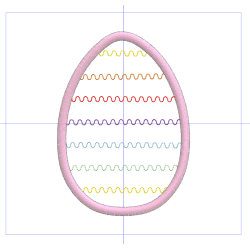 Motif de broderie Œuf de Pâques à mini vagues