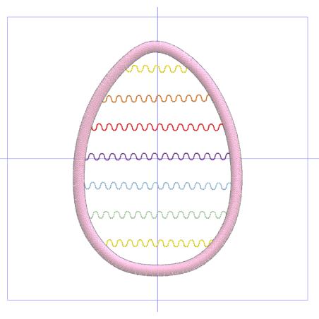 Motif de broderie Œuf de Pâques à mini vagues