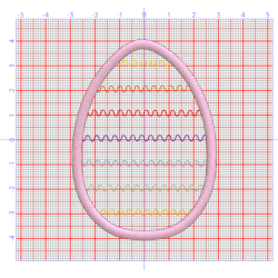 Motif de broderie Œuf de Pâques à mini vagues