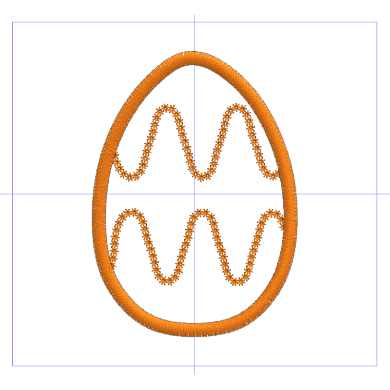 Motif de broderie Œuf de Pâques 2 vagues
