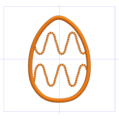 Motif de broderie Œuf de Pâques 2 vagues