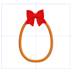 Motif de broderie Oeuf de Pâques avec noeud