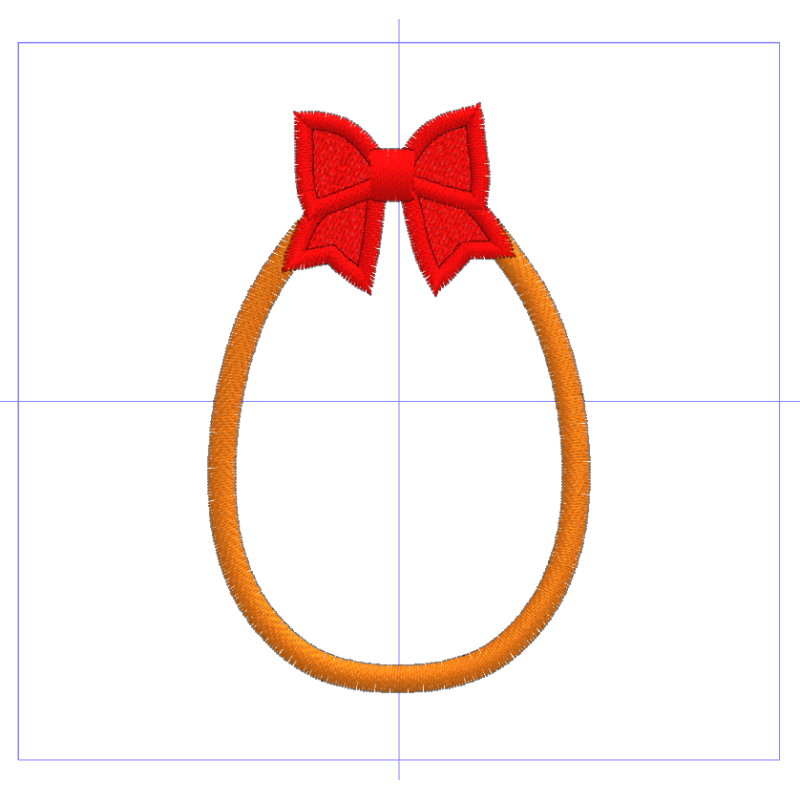 Motif de broderie Oeuf de Pâques avec noeud