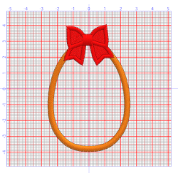 Motif de broderie Oeuf de Pâques avec noeud