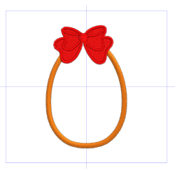 Motif de broderie Oeuf de Pâques avec gros noeud