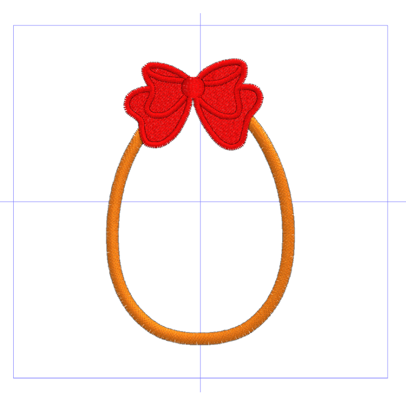 Motif de broderie Oeuf de Pâques avec gros noeud