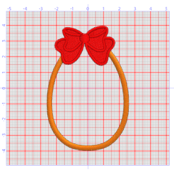 Motif de broderie Oeuf de Pâques avec gros noeud