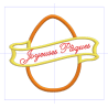 Motif de broderie Oeuf de Pâques avec ruban Joyeuses Pâques