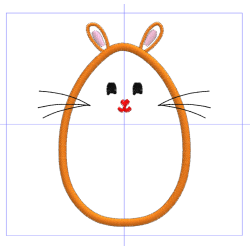 Motif de broderie Oeuf Lapin de Pâques