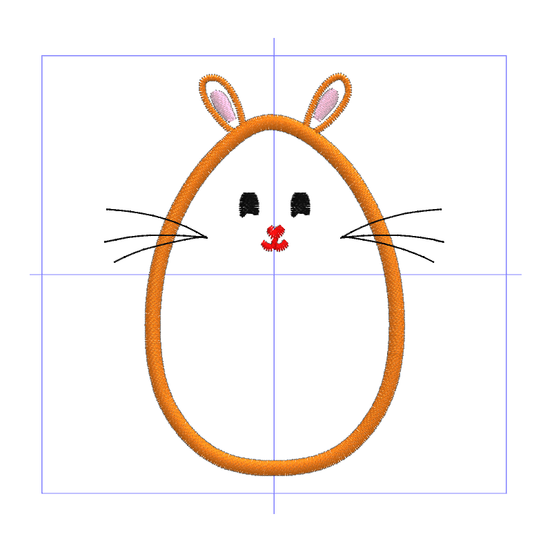 Motif de broderie Oeuf Lapin de Pâques