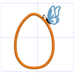 Motif de broderie Oeuf de Pâques avec papillon