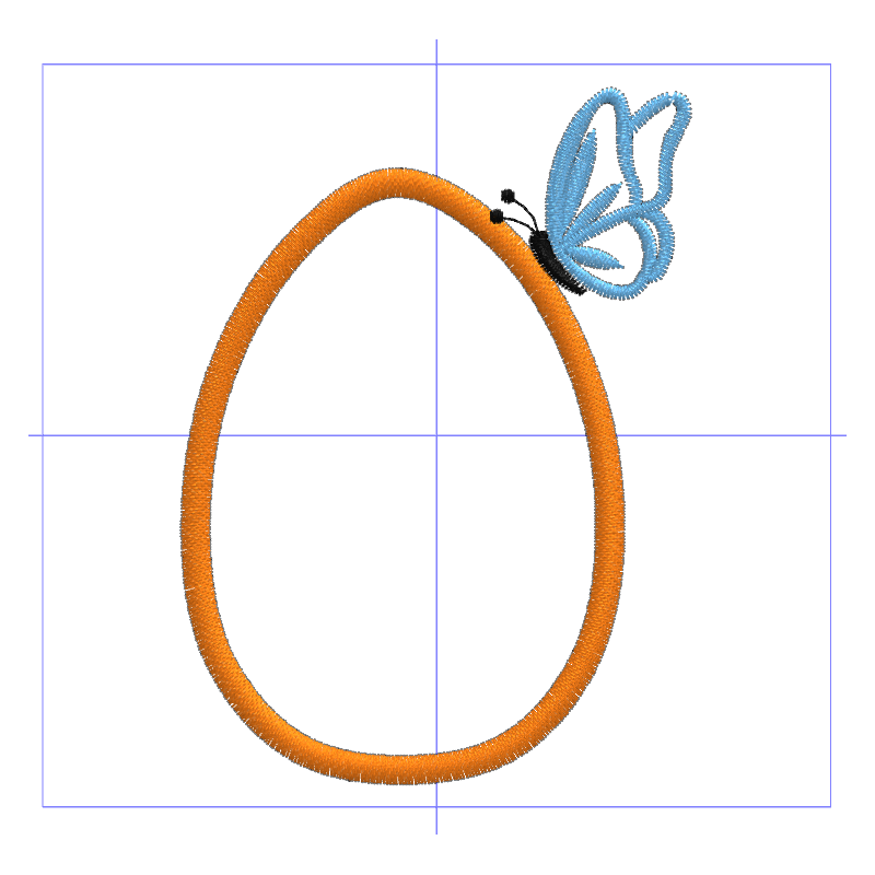 Motif de broderie Oeuf de Pâques avec papillon